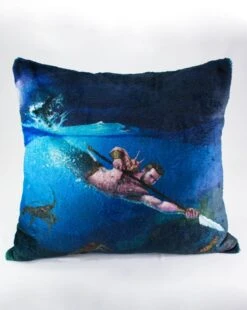 Merman Hunter Throw Pillow 22''