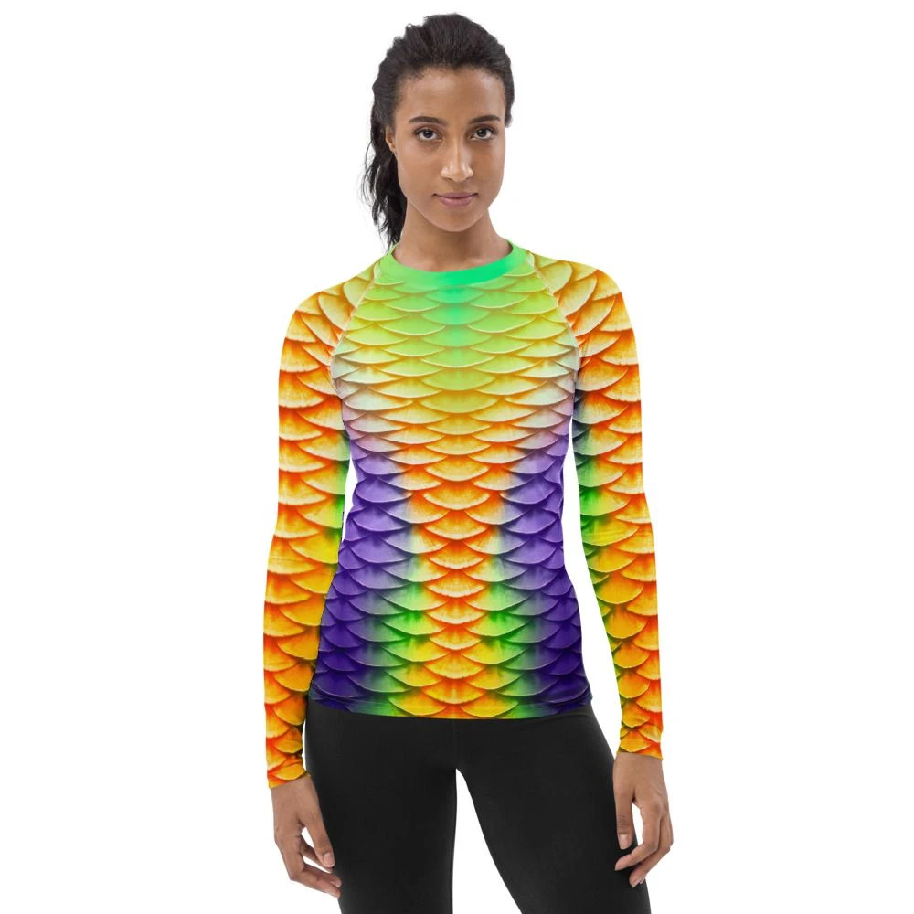 Aqua Flora's Women's Rash Guard - Image 3