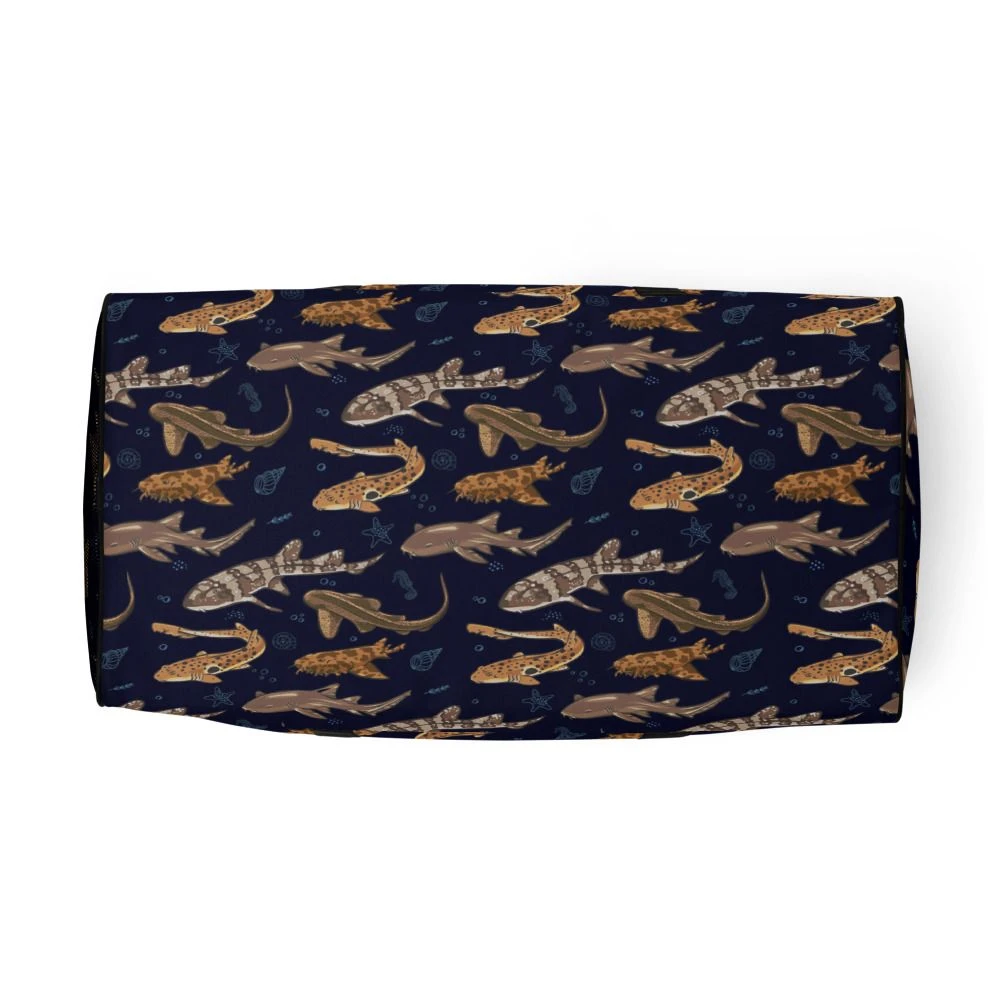 Shark Frenzy Navy Duffle Bag - Image 2