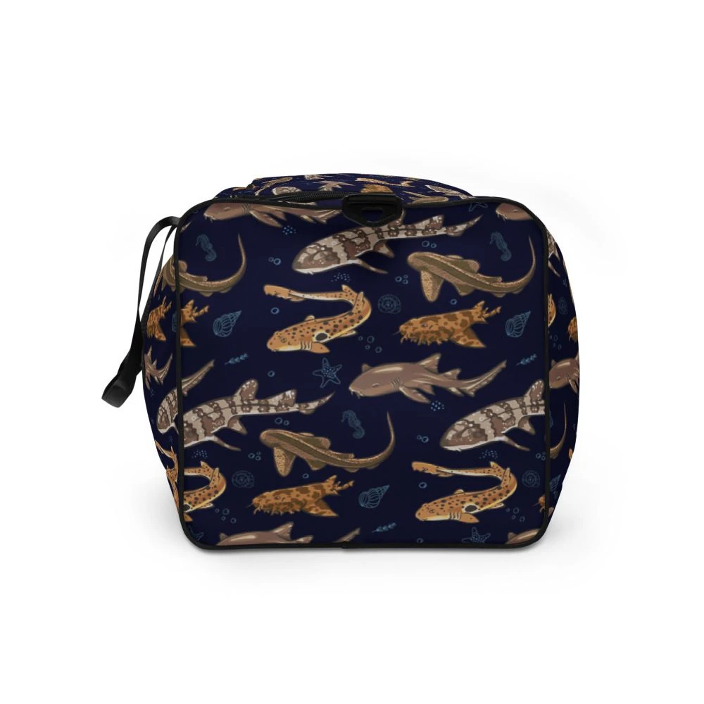 Shark Frenzy Navy Duffle Bag - Image 4