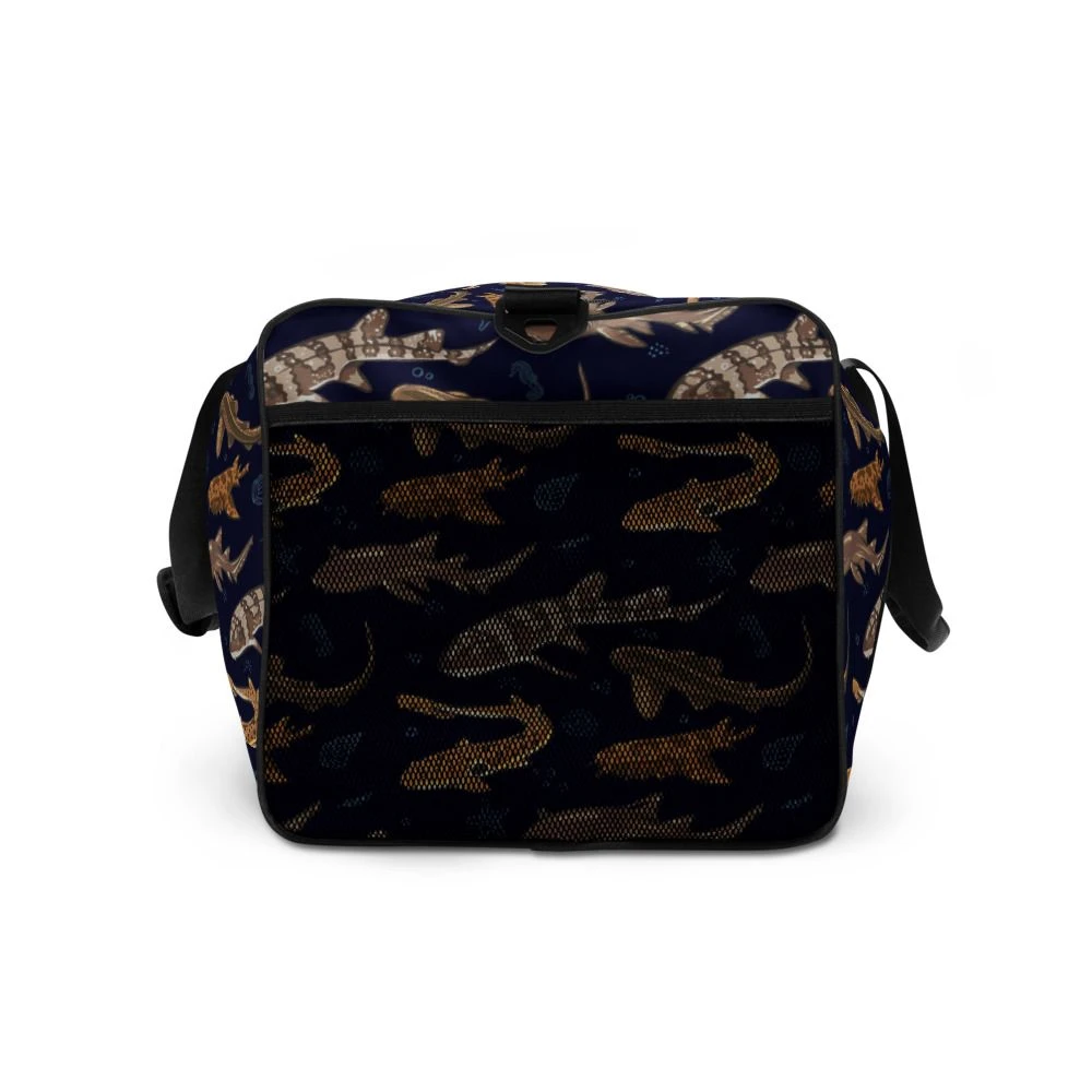 Shark Frenzy Navy Duffle Bag - Image 5