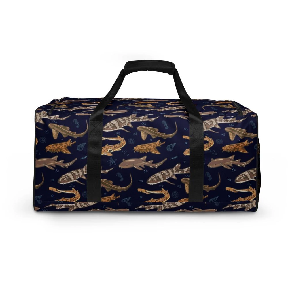 Shark Frenzy Navy Duffle Bag - Image 6