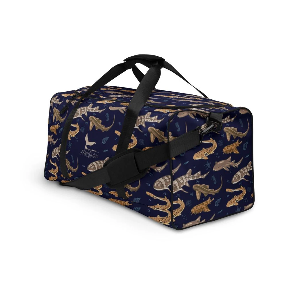 Shark Frenzy Navy Duffle Bag - Image 7