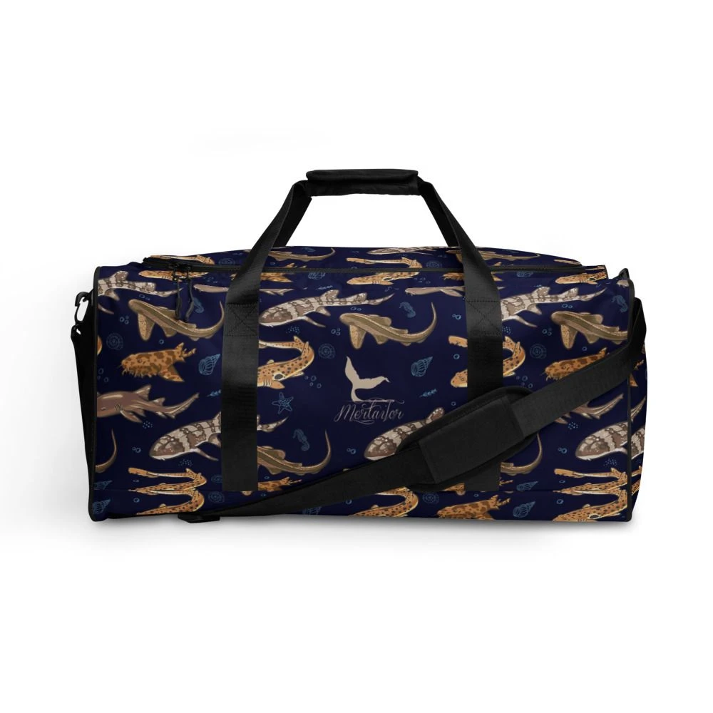 Shark Frenzy Navy Duffle Bag - Image 9