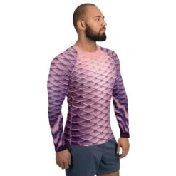 Rose Blush Ripple Men's Rash Guard