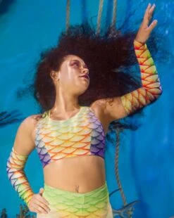 Aqua Flora Arm Sleeves (Set Of 2)