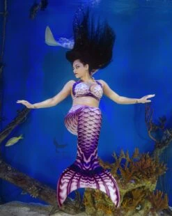 Rose Blush Ripple Adult Guppy Mermaid Tail Skin